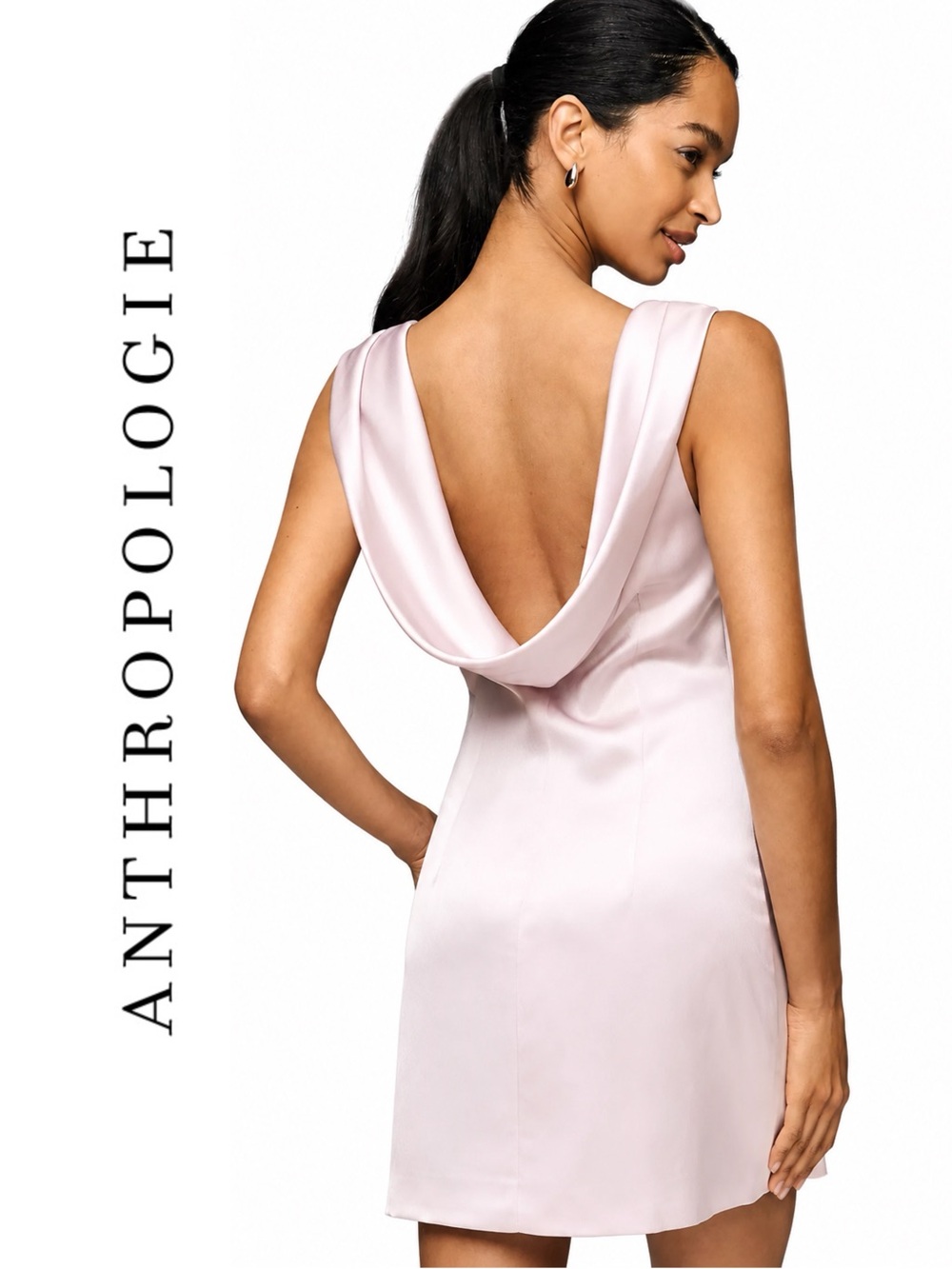 Anthropologie Mare Mare Draped Satin Mini Dress
